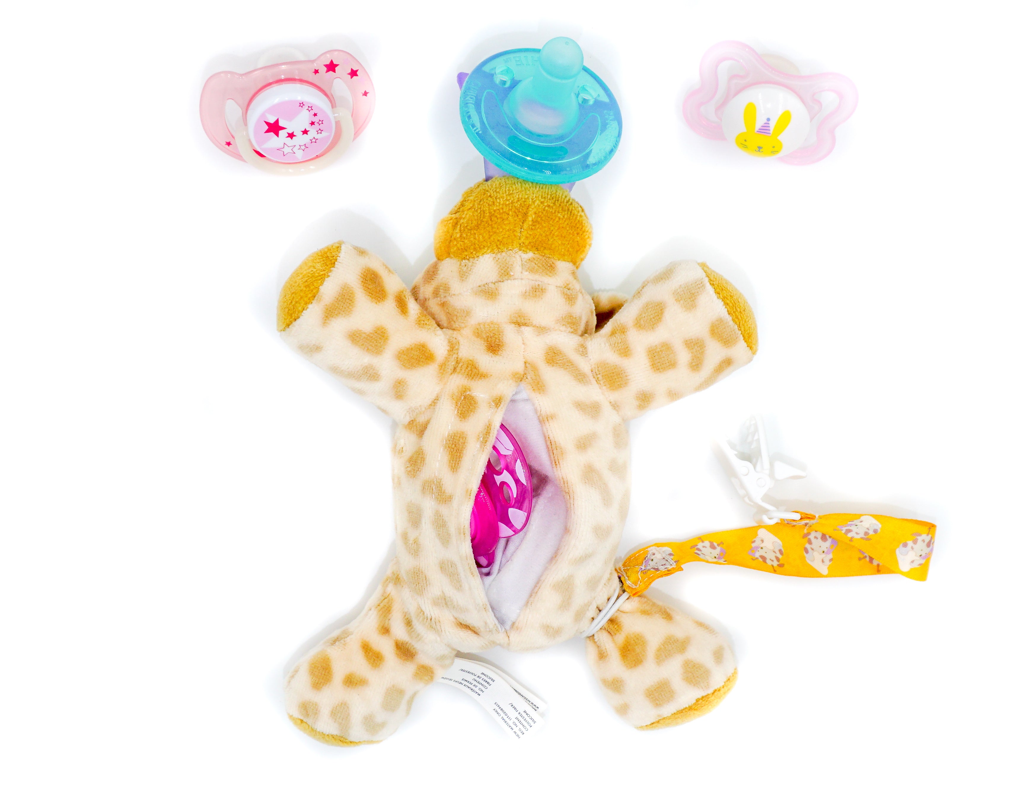 5 in 1 Organic Teething Toy and Detachable Pacifier Holder, Giraffe - nissi-jireh