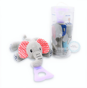 4 In 1 Teething Toy and Detachable Pacifier Holder, Elephant - nissi-jireh