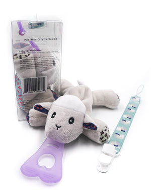 5 In 1 Teething Toy and Detachable Pacifier Holder, Sheep - nissi-jireh